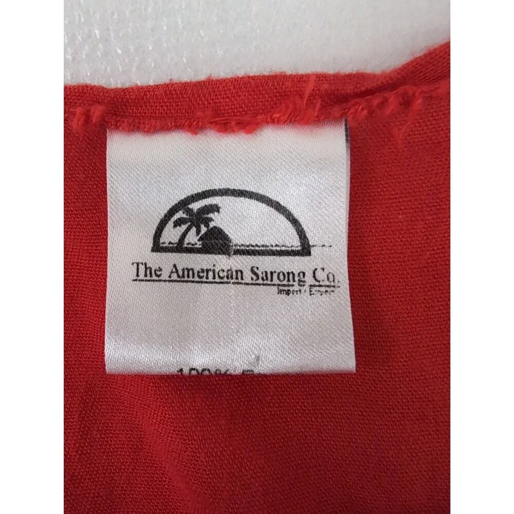 The American Sarong Co Tunic Kaftan Cover Up Womens One Size Red Turtle‎ Print